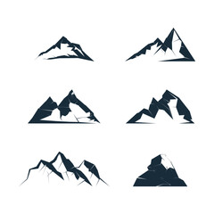 Set of mountains silhouette. Vector illustrations