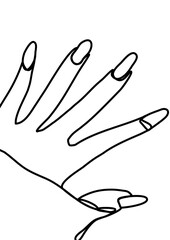 One continuous line drawing- beautiful nail