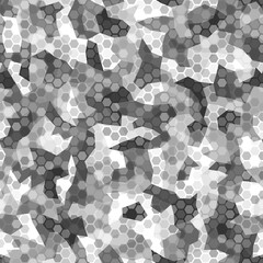Honeycomb seamless pattern. Repeated overlap hexagon motif texture print