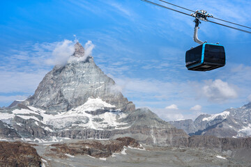 New cable car to Matterhorn glacier paradise, Zermatt, Switzerland
