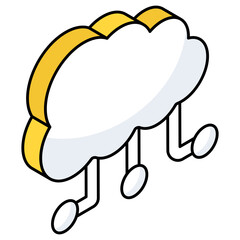 Premium download icon of cloud networking
