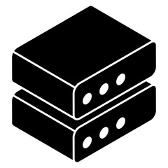 An icon design of data server rack