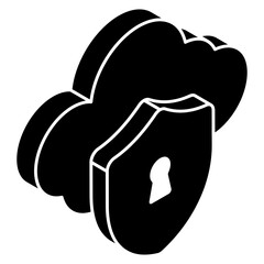 Modern design icon of locked cloud