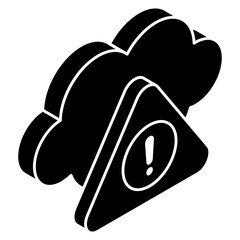 Editable design icon of cloud error 