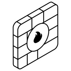 An editable design icon of firewall