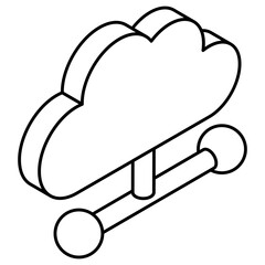 Modern design icon of network cloud