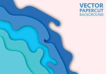 Vector of background colorful paper cut shapes. 3D abstract paper art, design layout for business