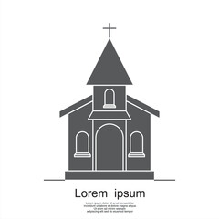 black and white church icon