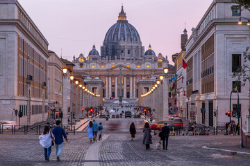 An almost empty St. Peter's Square, Vatican City during Covid pandemic