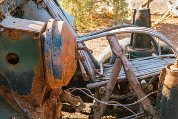 An old abandoned car engine in Kalacha, Kenya