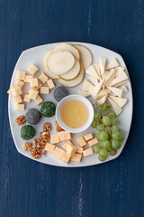 Cheese platter with different cheese
