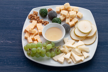 Cheese platter with different cheese
