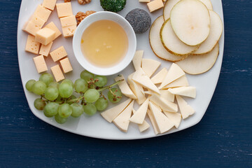Cheese platter with different cheese
