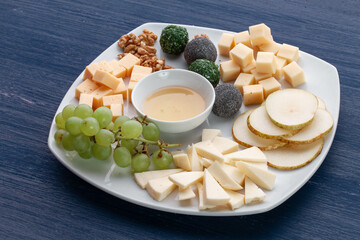 Cheese platter with different cheese
