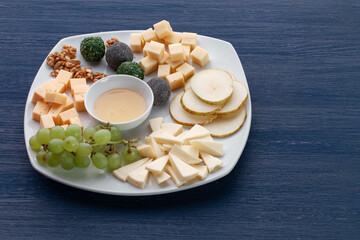 Cheese platter with different cheese

