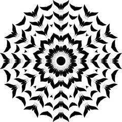 Title Mandala decorative round ornament. Can be used for greeting card, phone case print, etc. Hand drawn background, vector isolated on white.