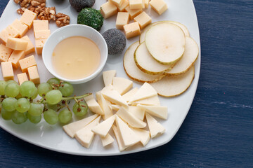 Cheese platter with different cheese
