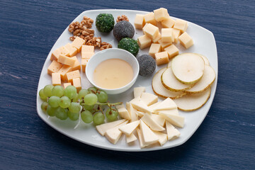 Cheese platter with different cheese
