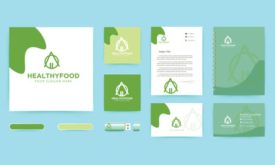 Initial H, healthy food logo and business branding template Designs Inspiration Isolated on White Background