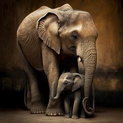 Elephan mother of the Asian elephant