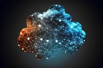 cloud computing symbol colorful 3d illustration