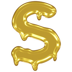 Gold Melted Effect Alphabet.