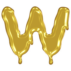 Fototapeta premium Gold Melted Effect Alphabet.