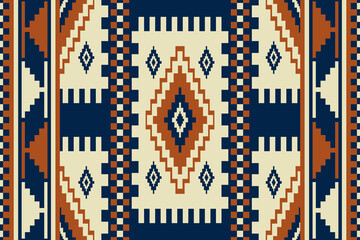 Colorful vintage ethnic geometric pattern. Vector geometric square diamond seamless pattern boho style. Aztec Kilim pattern use for fabric, textile, home decoration elements, upholstery, wrapping.