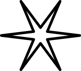 black star thin line icon. Flat star symbol sign simple for web design buttons, mobile apps, interface. Stroke png illustration