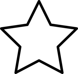 black star thin line icon. Flat star symbol sign simple for web design buttons, mobile apps, interface. Stroke png illustration