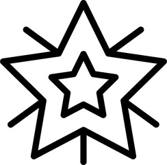 black star thin line icon. Flat star symbol sign simple for web design buttons, mobile apps, interface. Stroke png illustration