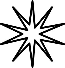 black star thin line icon. Flat star symbol sign simple for web design buttons, mobile apps, interface. Stroke png illustration