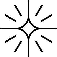 black star thin line icon. Flat star symbol sign simple for web design buttons, mobile apps, interface. Stroke png illustration