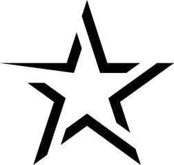 black star thin line icon. Flat star symbol sign simple for web design buttons, mobile apps, interface. Stroke png illustration