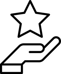 black star thin line icon. Flat star symbol sign simple for web design buttons, mobile apps, interface. Stroke png illustration