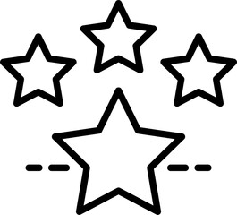 black star thin line icon. Flat star symbol sign simple for web design buttons, mobile apps, interface. Stroke png illustration