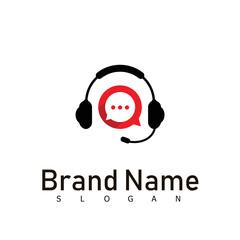 headphone logo chat technology people logo music symbol