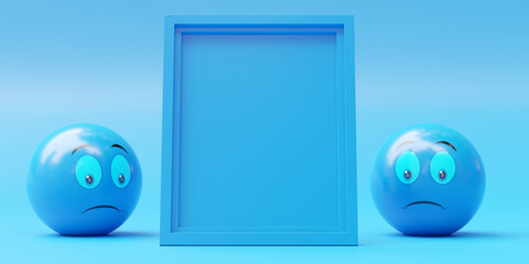 Blue monday balloon on a blue background