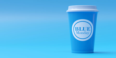 Blue monday balloon on a blue background