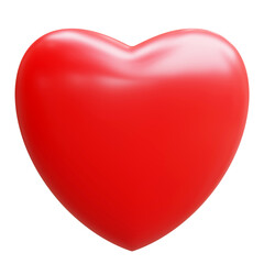 Fototapeta premium Heart red passion color isolated cutout on white background. Love symbol, cardiac care. 3d render