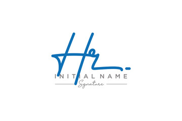 Initial HR signature logo template vector. Hand drawn Calligraphy lettering Vector illustration.