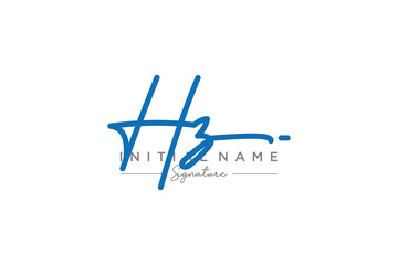 Initial HZ signature logo template vector. Hand drawn Calligraphy lettering Vector illustration.