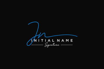 Initial JN signature logo template vector. Hand drawn Calligraphy lettering Vector illustration.