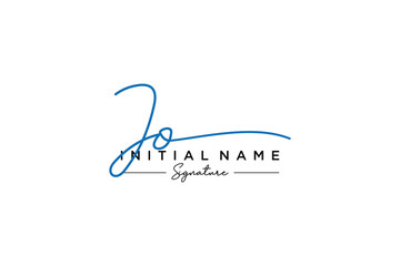 Initial JO signature logo template vector. Hand drawn Calligraphy lettering Vector illustration.