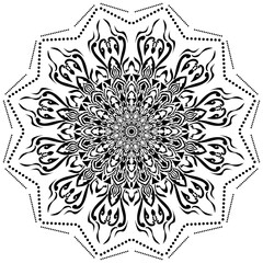 abstract mandala floral flower circle symbol decorative design vintage background illustration 