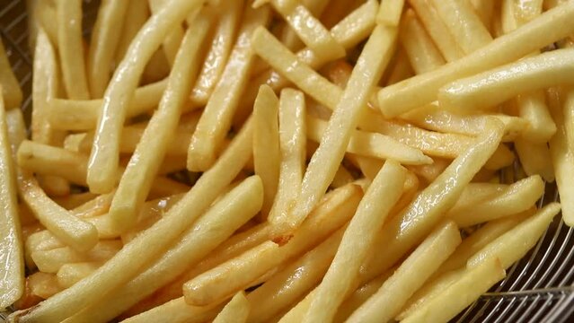 French fries are fried in boiling oil
