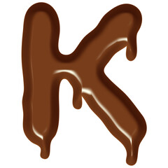 Chocolate Flow Effect Alphabet.