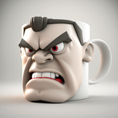 3D face on a mug