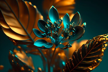 Modern abstract realistic flower on a background
