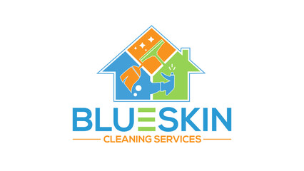 Fototapeta premium Creative Cleaning Services Logo Design Template